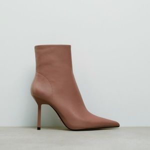 ZARA Heeled Leather Ankle Boots